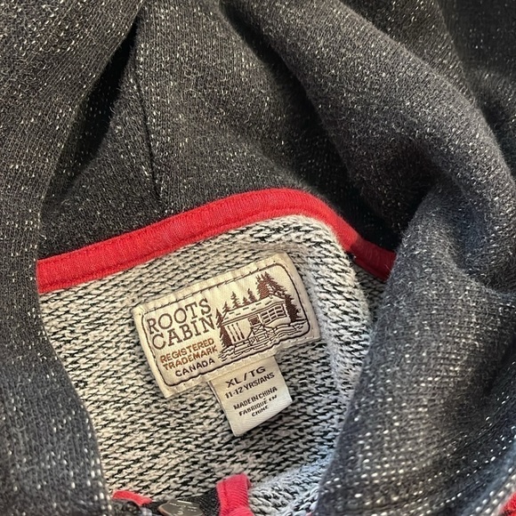 Roots cabin zip hoodie youth XL 11-12 years in black pepper - Picture 5 of 8